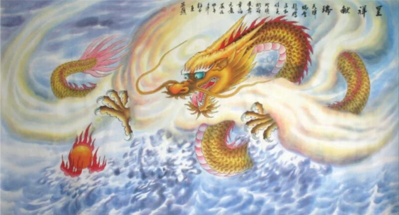 Tranh vẽ con Rồng - Tranh Sơn Dầu