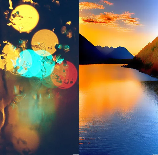 Hình nền điện thoại chất với hiệu ứng bokeh và phong cảnh hoàng hôn