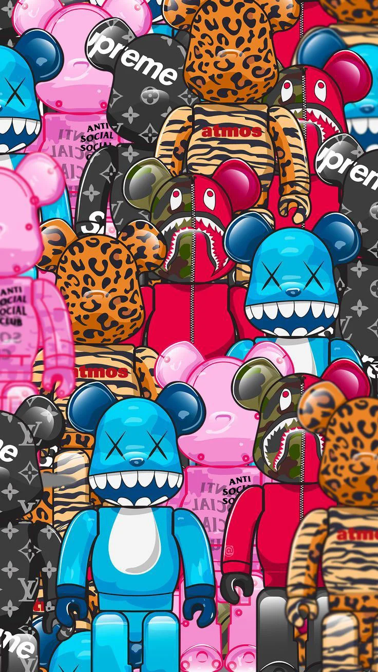 Hình nền Bearbrick thời thượng cho điện thoại (3)
