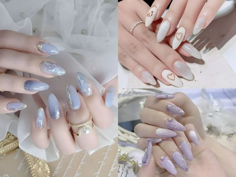 Những mẫu nail đẹp cho móng dài (Nguồn: Vi Nails, Gemini Nails, Lamia)