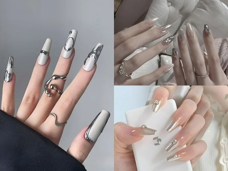 Mẫu nail tay dáng dài cá tính