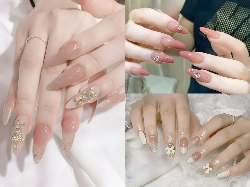 Sành điệu hơn với bộ móng tay đẹp form tròn (Nguồn: T Nail Room, Tamy Nails, Bảo Ngọc Nails)
