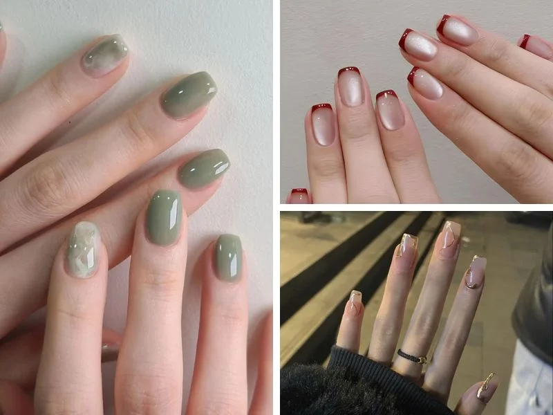 mẫu nail móng vuông