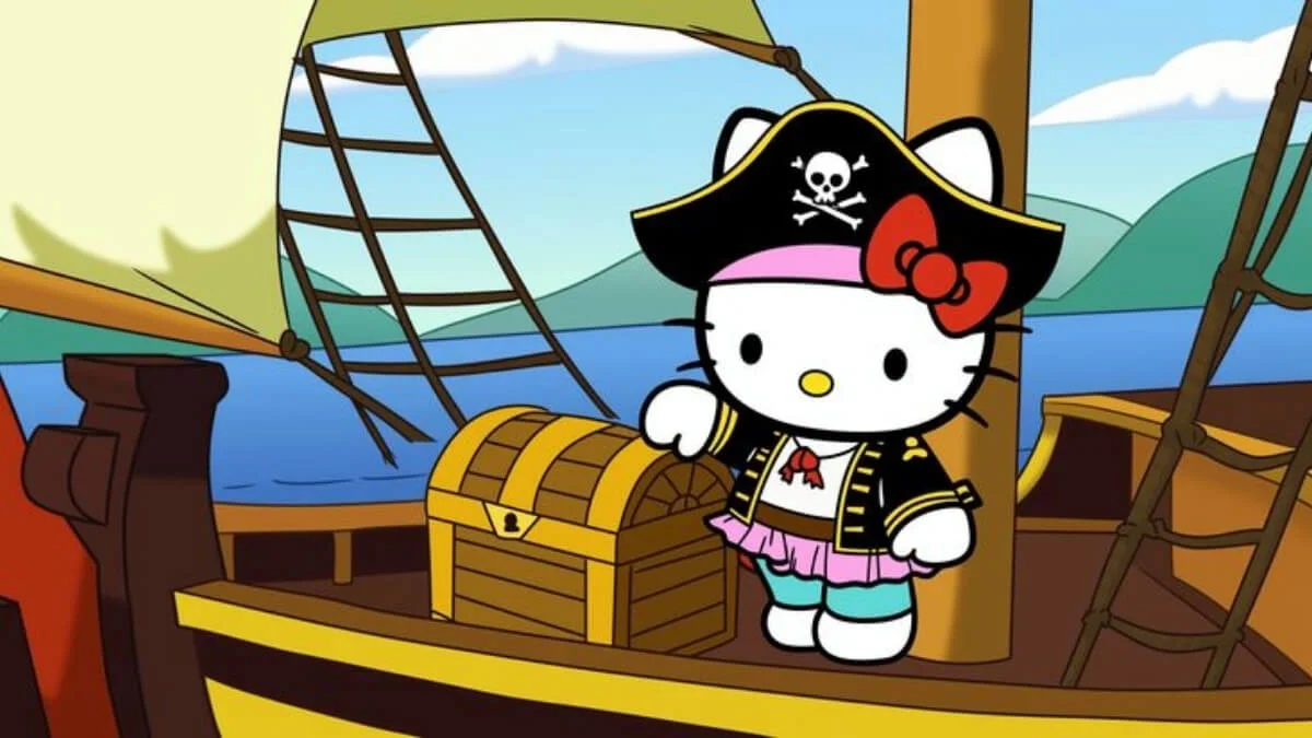hình nền hello kitty cướp biển trên tàu