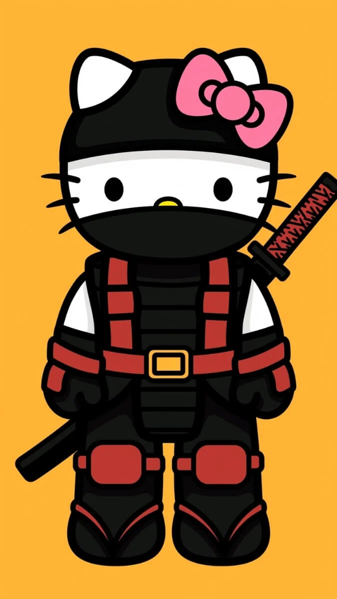 Hình nền hello kitty ninja phong cách ngầu độc đáo