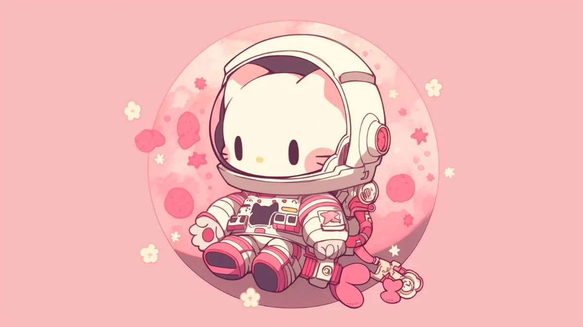 Hình nền hello kitty phi hành gia vũ trụ độc đáo dễ thương
