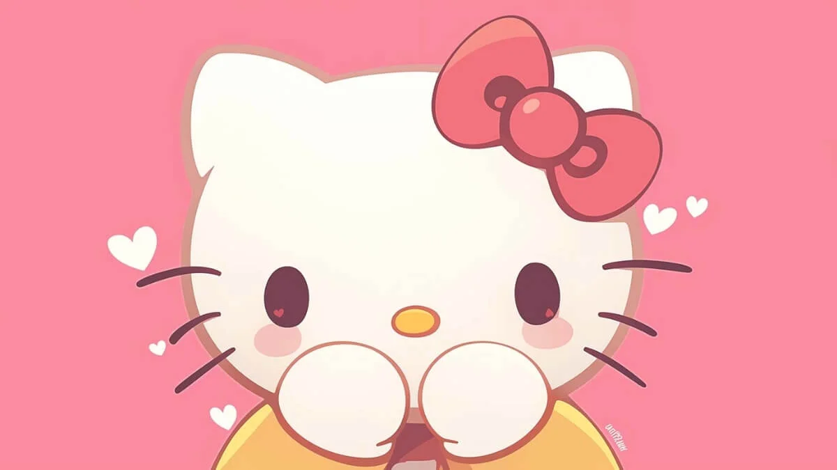 hình nền hello kitty dễ thương với tông màu hồng ngọt ngào và đáng yêu