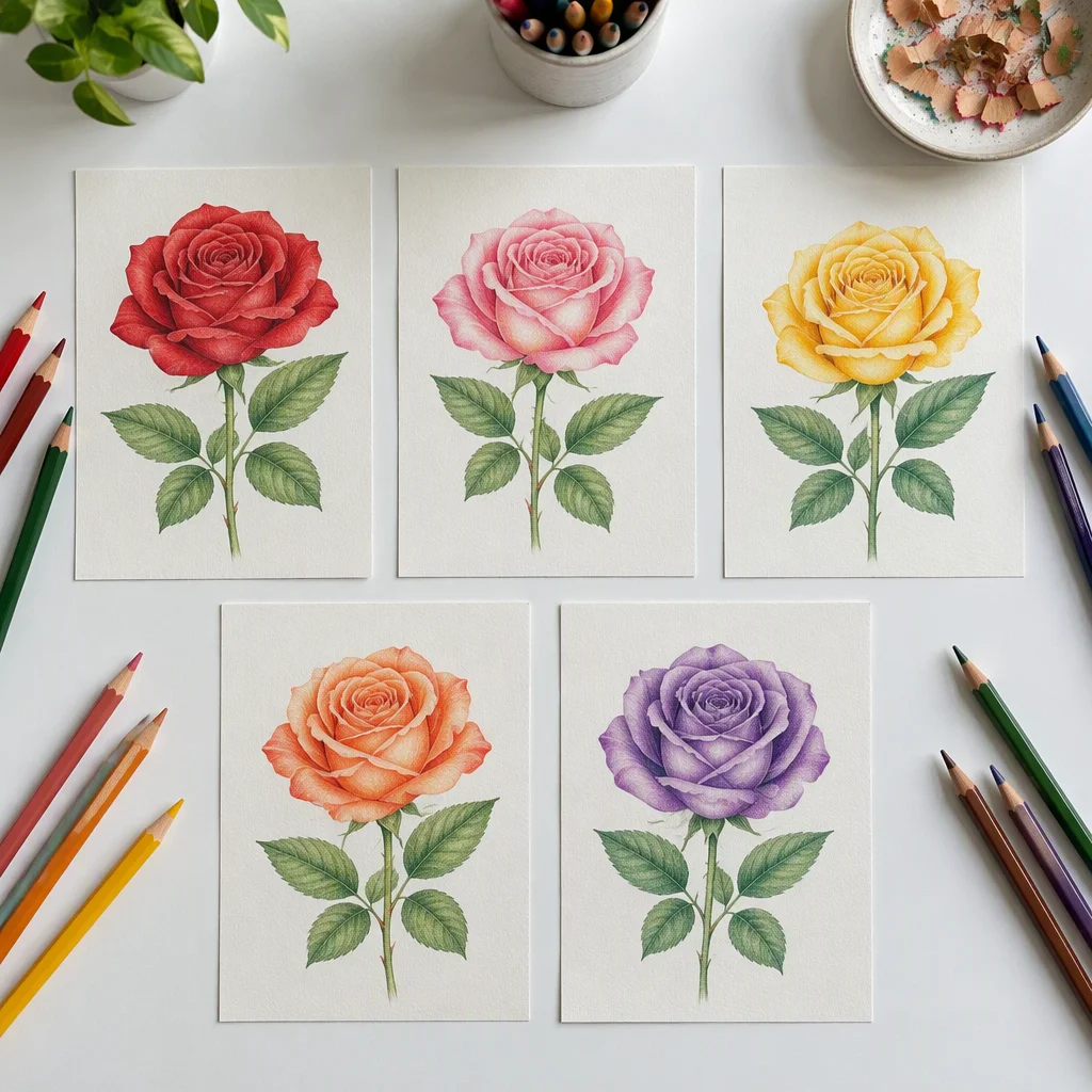vẽ hoa hồng — ảnh 17