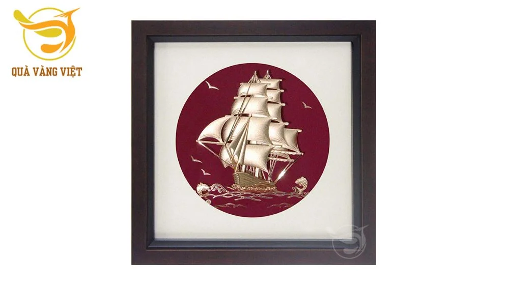 Tranh Thuận Buồm Xuôi Gió Mạ Vàng - Size 30x30 cm