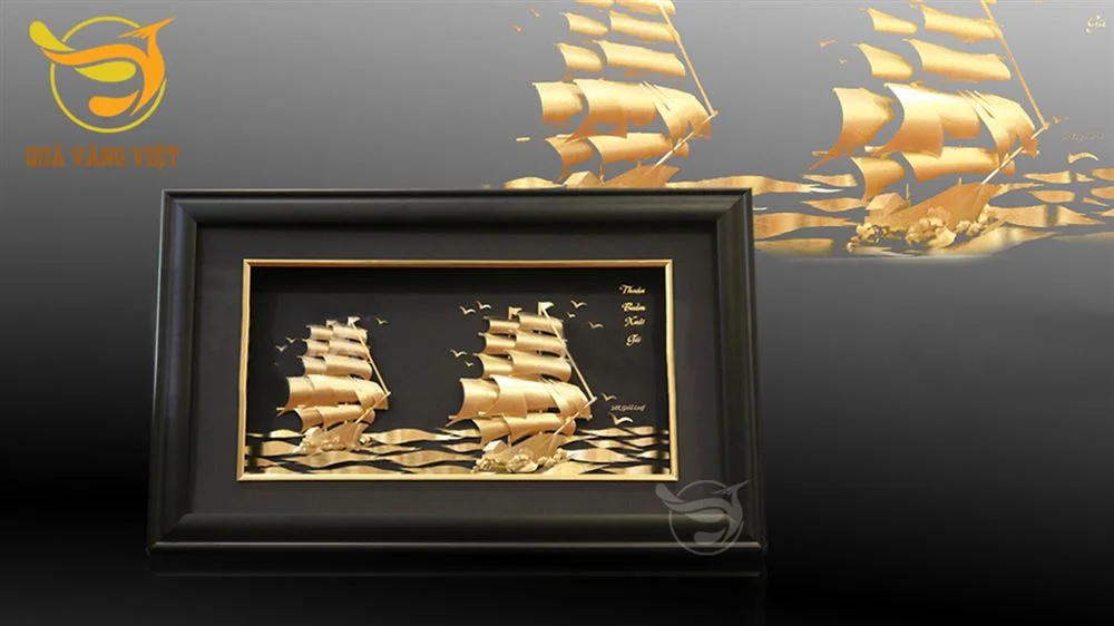 Tranh Thuận Buồm Xuôi Gió Mạ Vàng - Size Lớn 36x58 cm