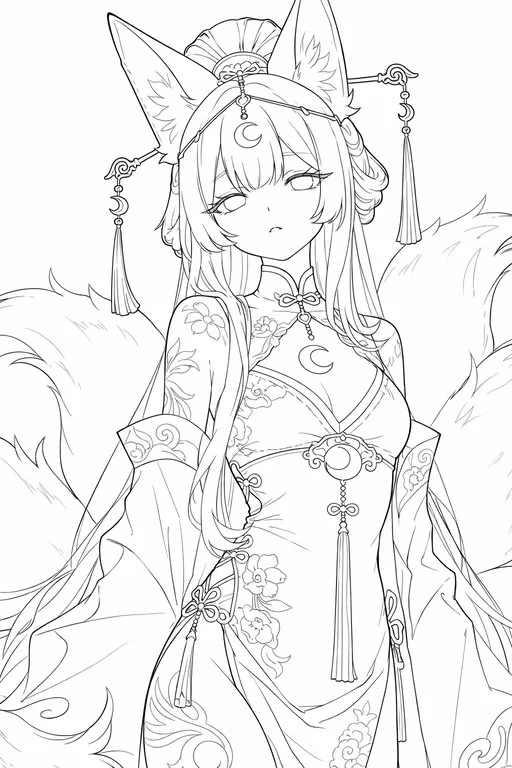 Anime lineart coloring pages | Japanese coloring pages, Anime to color pages, Manga girl coloring