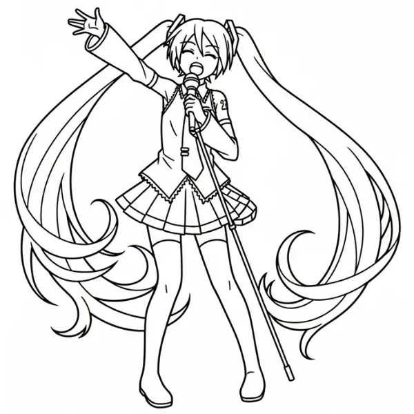 Tranh tô màu Anime Girl