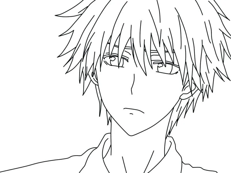 Tranh tô màu anime boy vô cùng cute – Jadiny