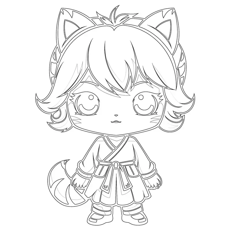 Tranh tô màu các nhân vật anime chibi đẹp và dễ tô (2)