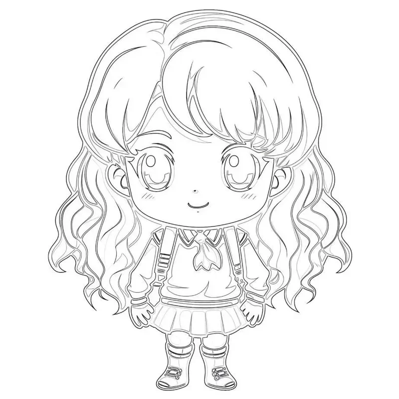 Tranh tô màu các nhân vật anime chibi đẹp và dễ tô