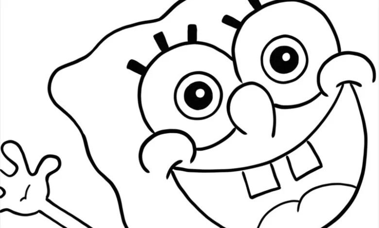 hình tô màu nhân vật hoạt hình Spongebob vui nhộn