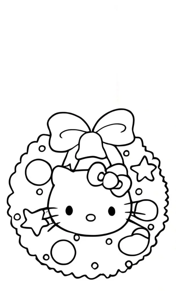 hình tô màu Hello Kitty dễ thương cho bé
