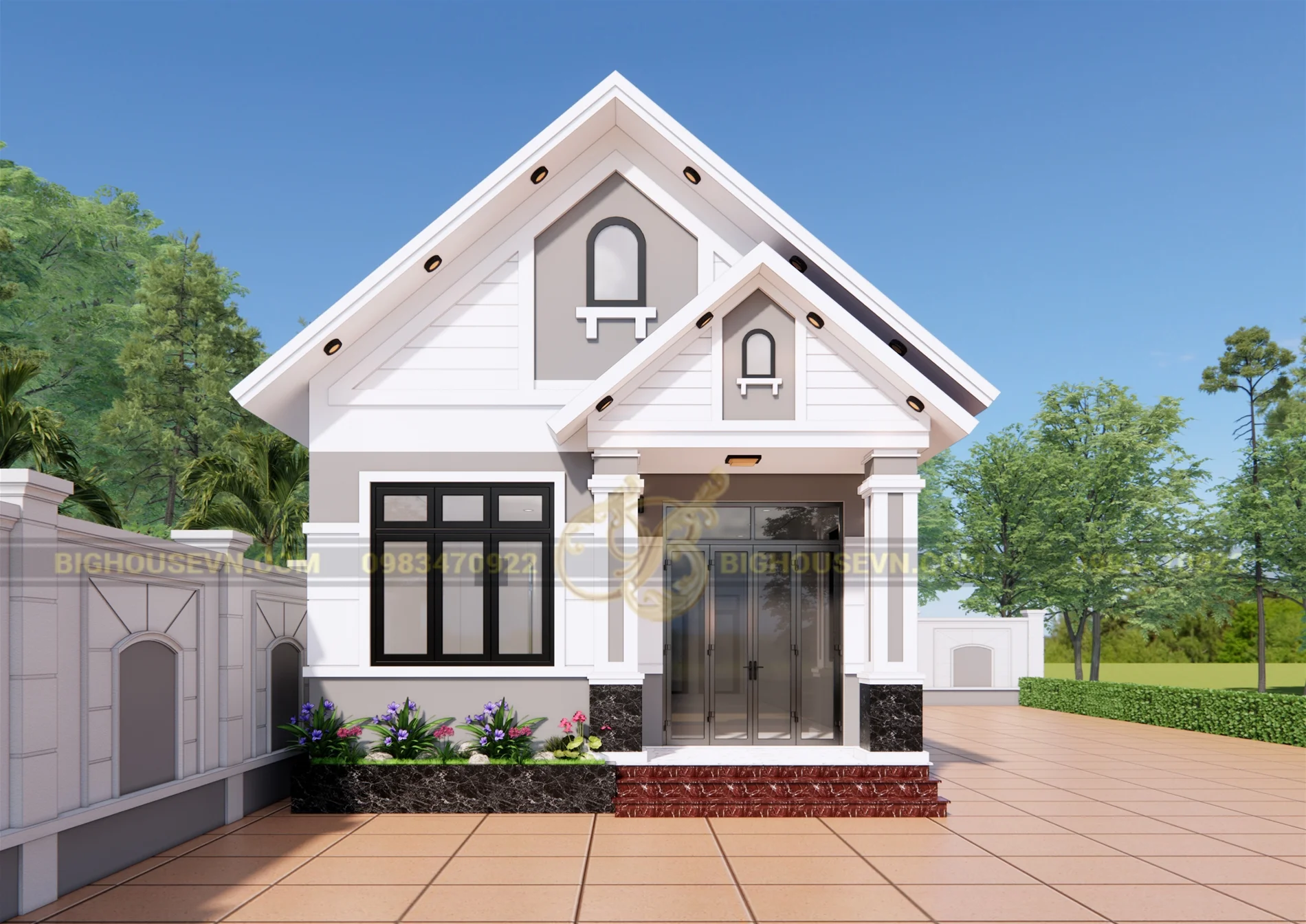 Mẫu nhà cấp 4 mái thái đẹp hiện đại