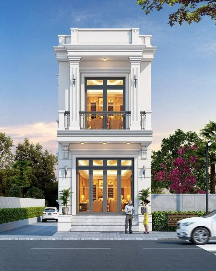 Mẫu nhà 2 tầng hiện đại, tối giản