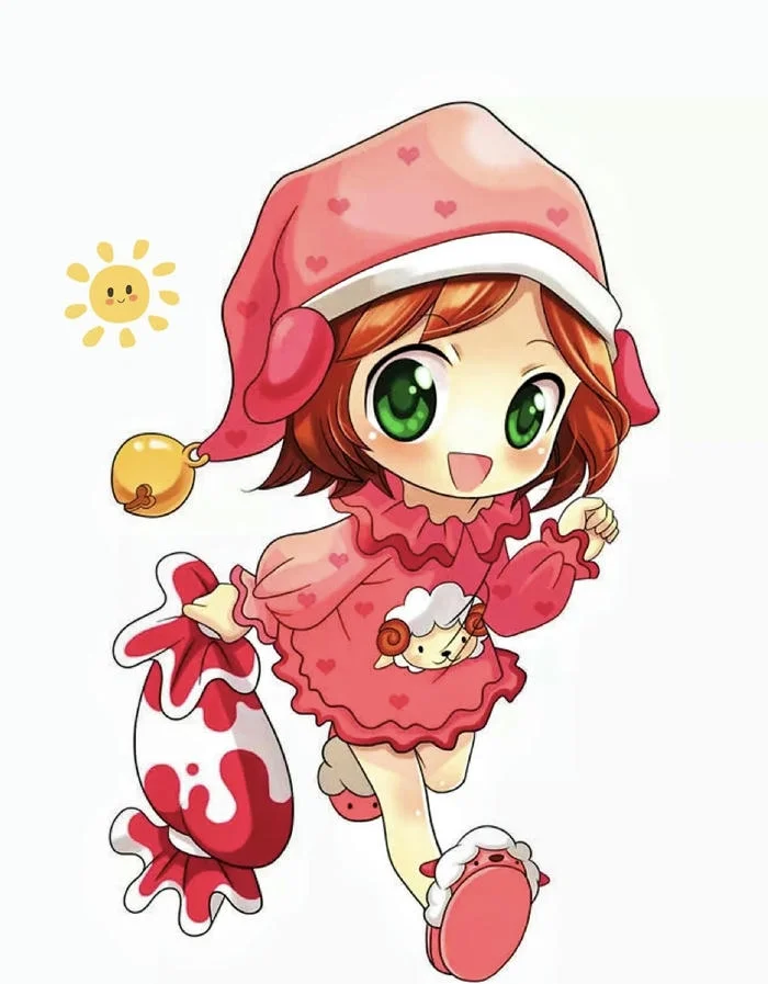 Ảnh dễ thương về nhân vật anime chibi mặc đồ ngủ họa tiết cừu