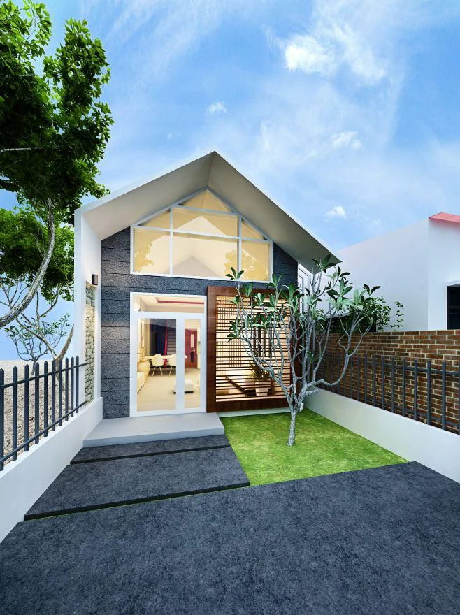 mẫu nhà cấp 4 đơn giản mái nhọn